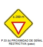 Proximidad de señal restrictiva (paso)