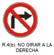 No girar a la derecha