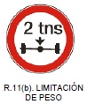 Limitación de peso (por eje)