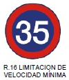 Limitación de velocidad mínima