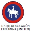 Circulación exclusiva (jinetes)