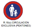 Circulación exclusiva (peatones)