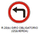 Giro obligatorio (izquierda)
