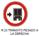 Tránsito pesado a la derecha