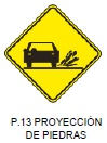 Proyección de piedras