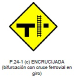 Encrucijada (bifurcación con cruce ferroviario en giro)